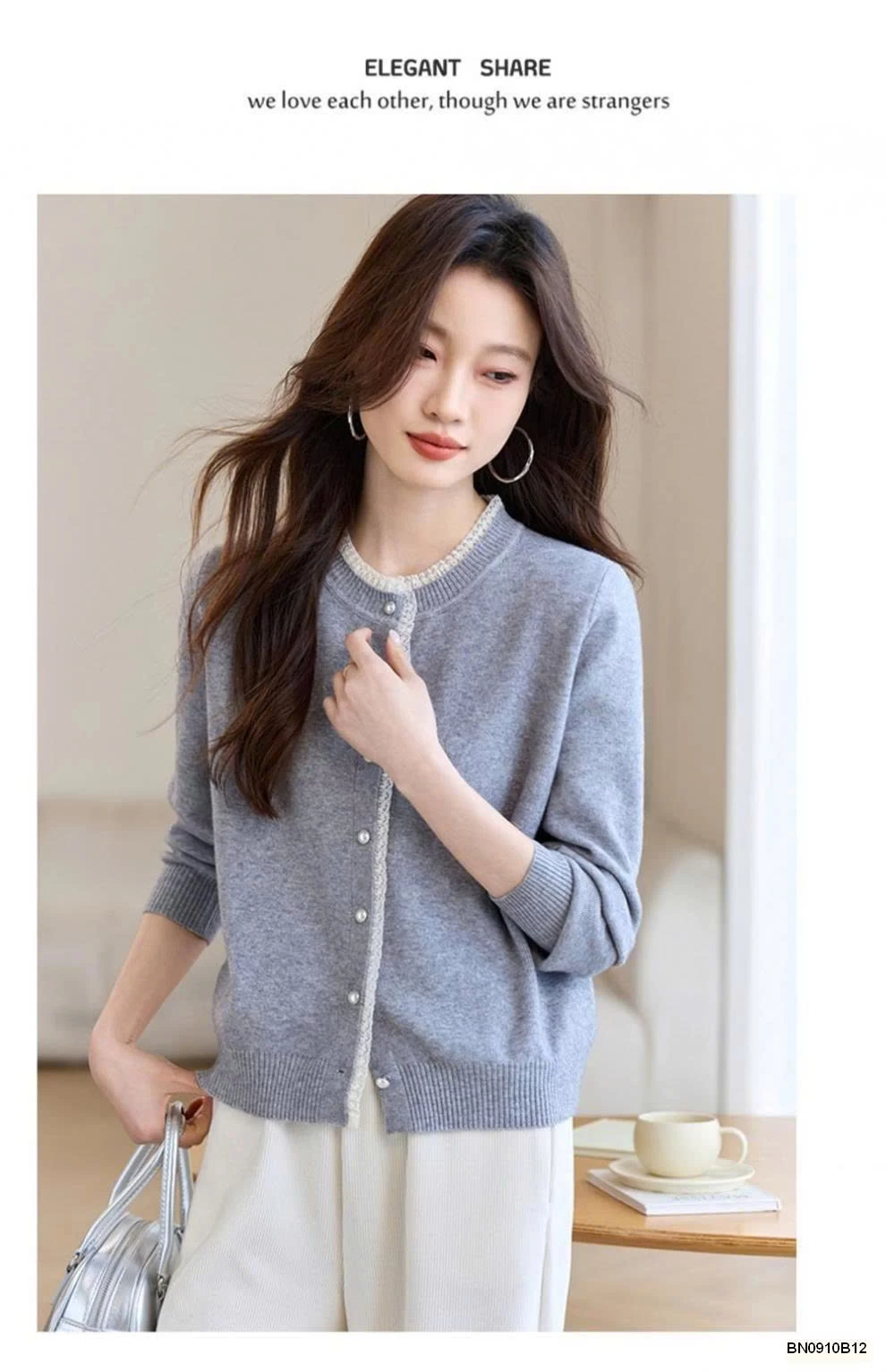 ÁO KHOÁC LEN NỮ VIỀN REN