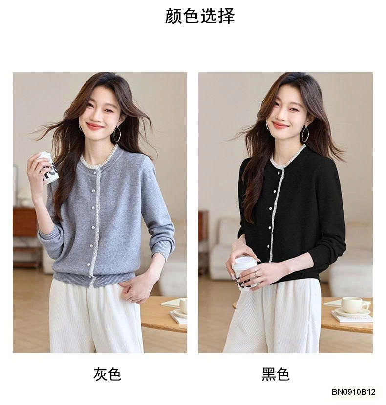 ÁO KHOÁC LEN NỮ VIỀN REN