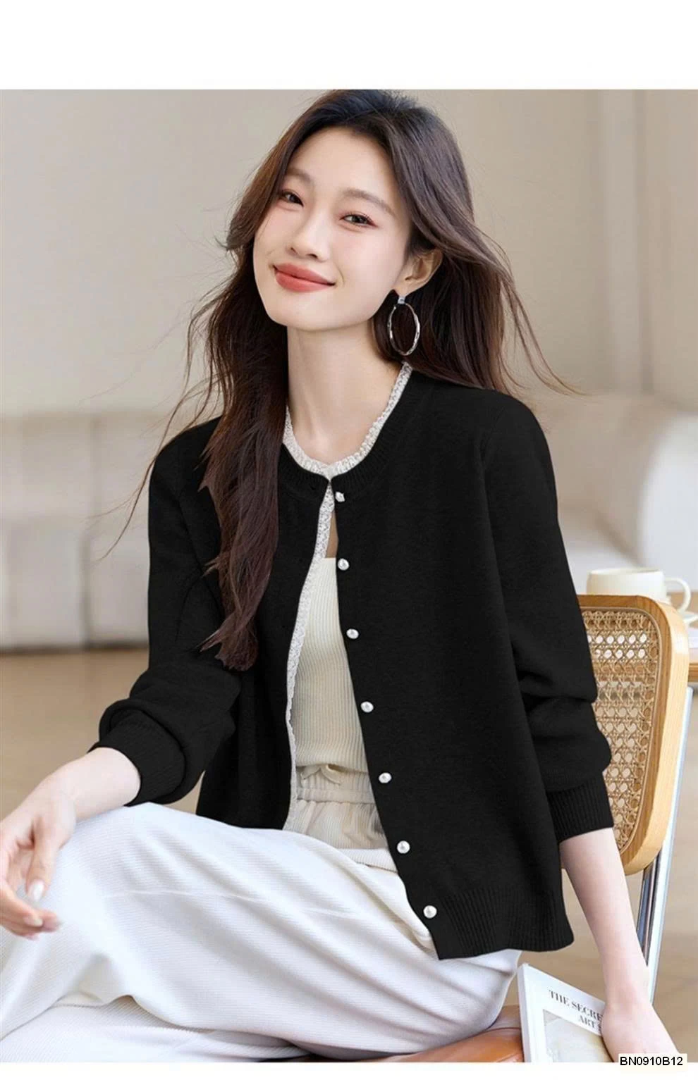 ÁO KHOÁC LEN NỮ VIỀN REN