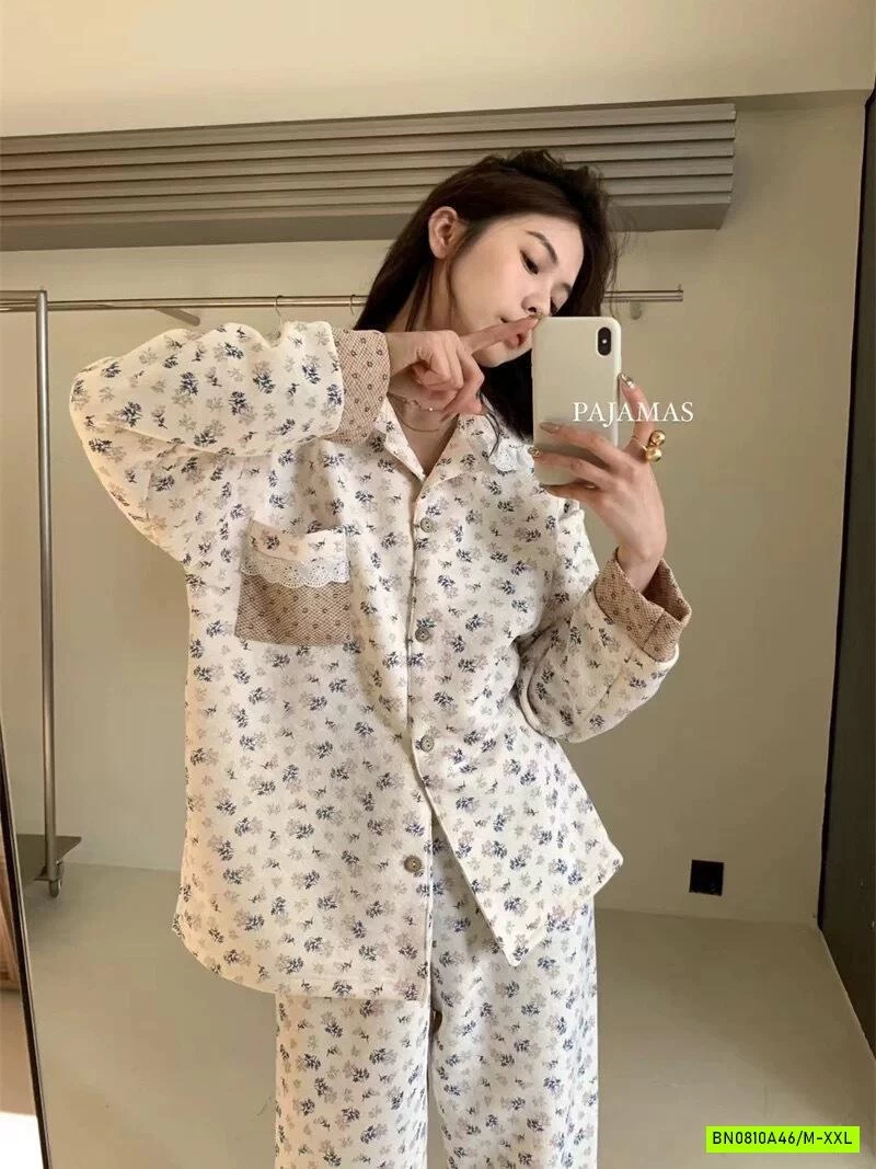 PIJAMA HOA NHÍ NỈ BÔNG
