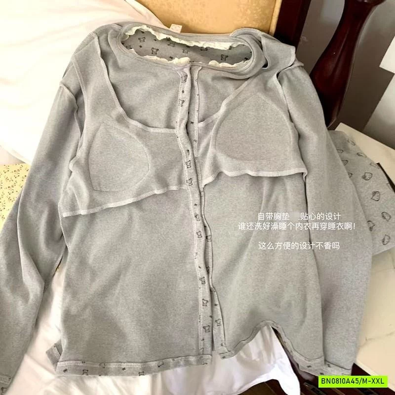 BỘ NỈ DÀI TAY TONE XÁM