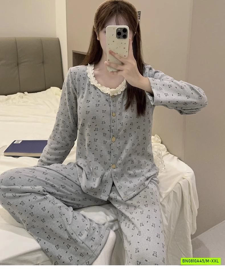 BỘ NỈ DÀI TAY TONE XÁM