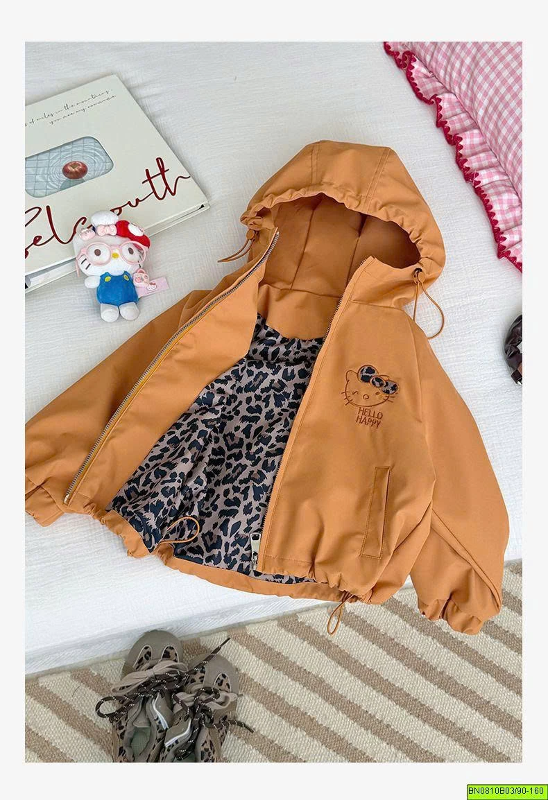 ÁO KHOÁC GIÓ KITTY LIỀN MŨ