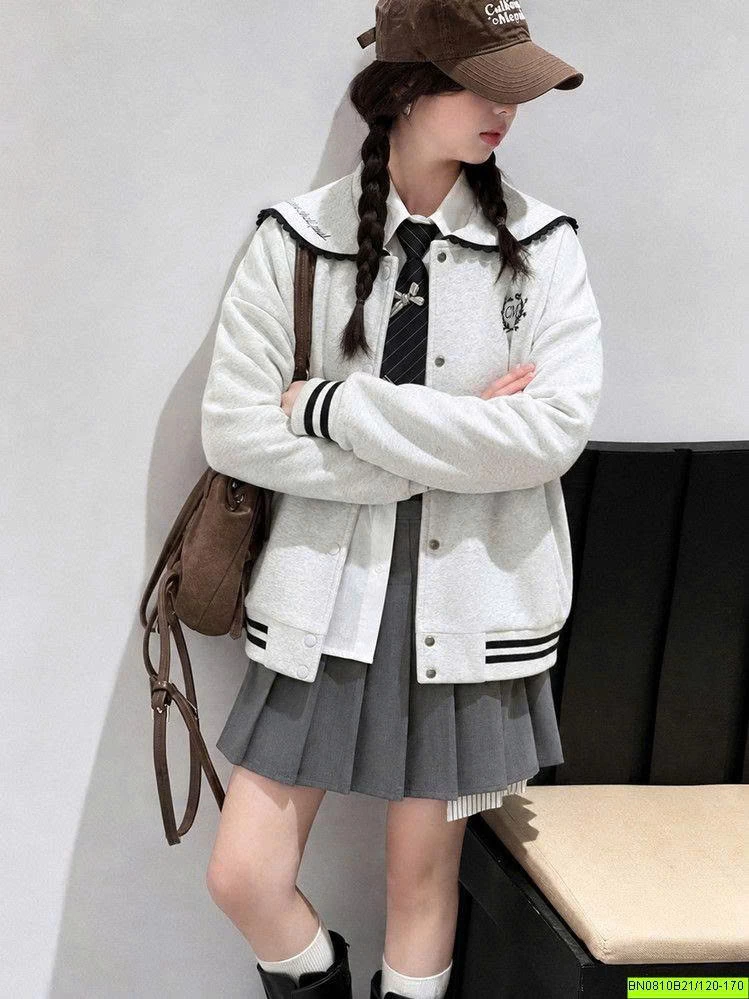 ÁO KHOÁC NỈ CỔ HẢI QUÂN