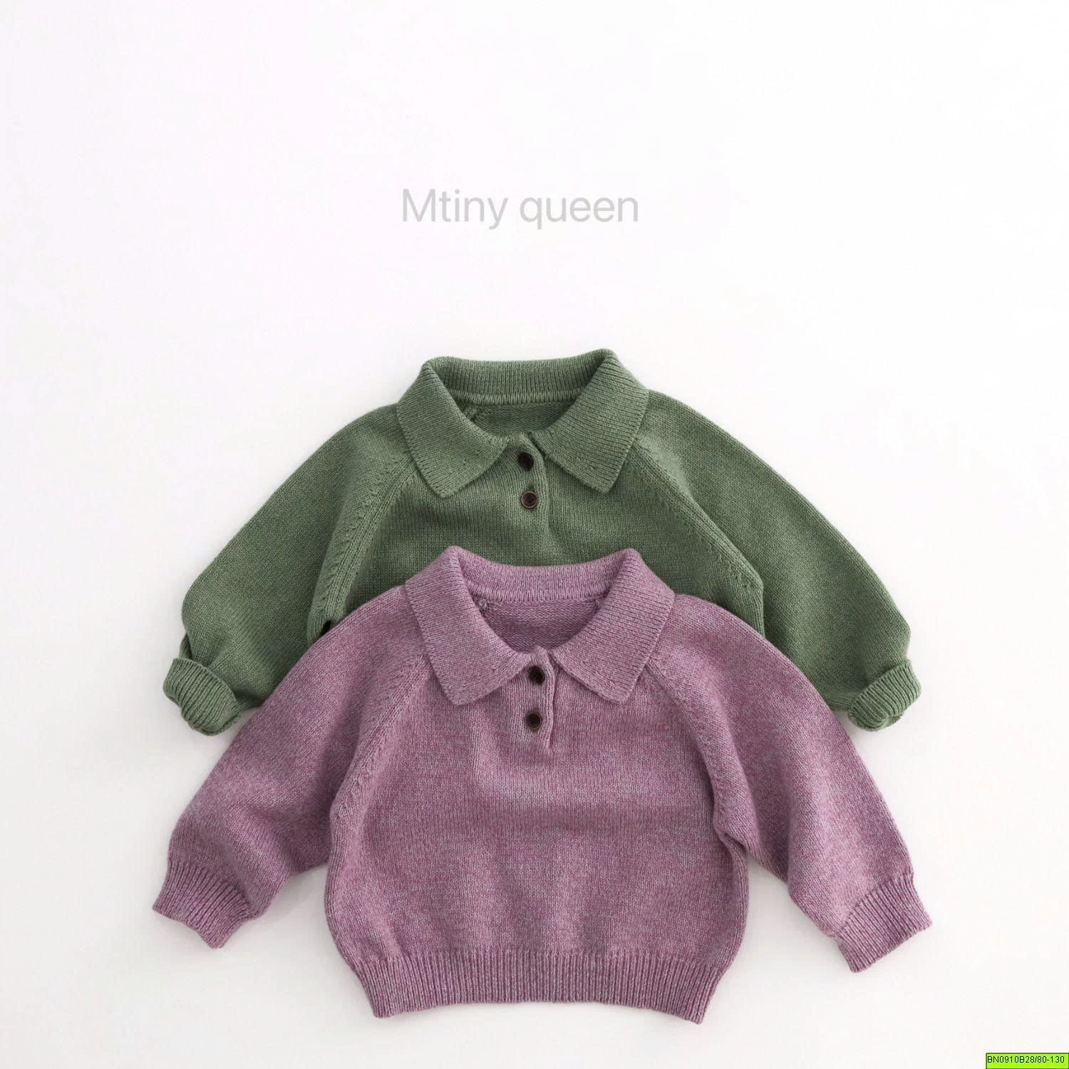 ÁO POLO LEN CÚC CỔ TRƠN MÀU   MTINY QUEEN