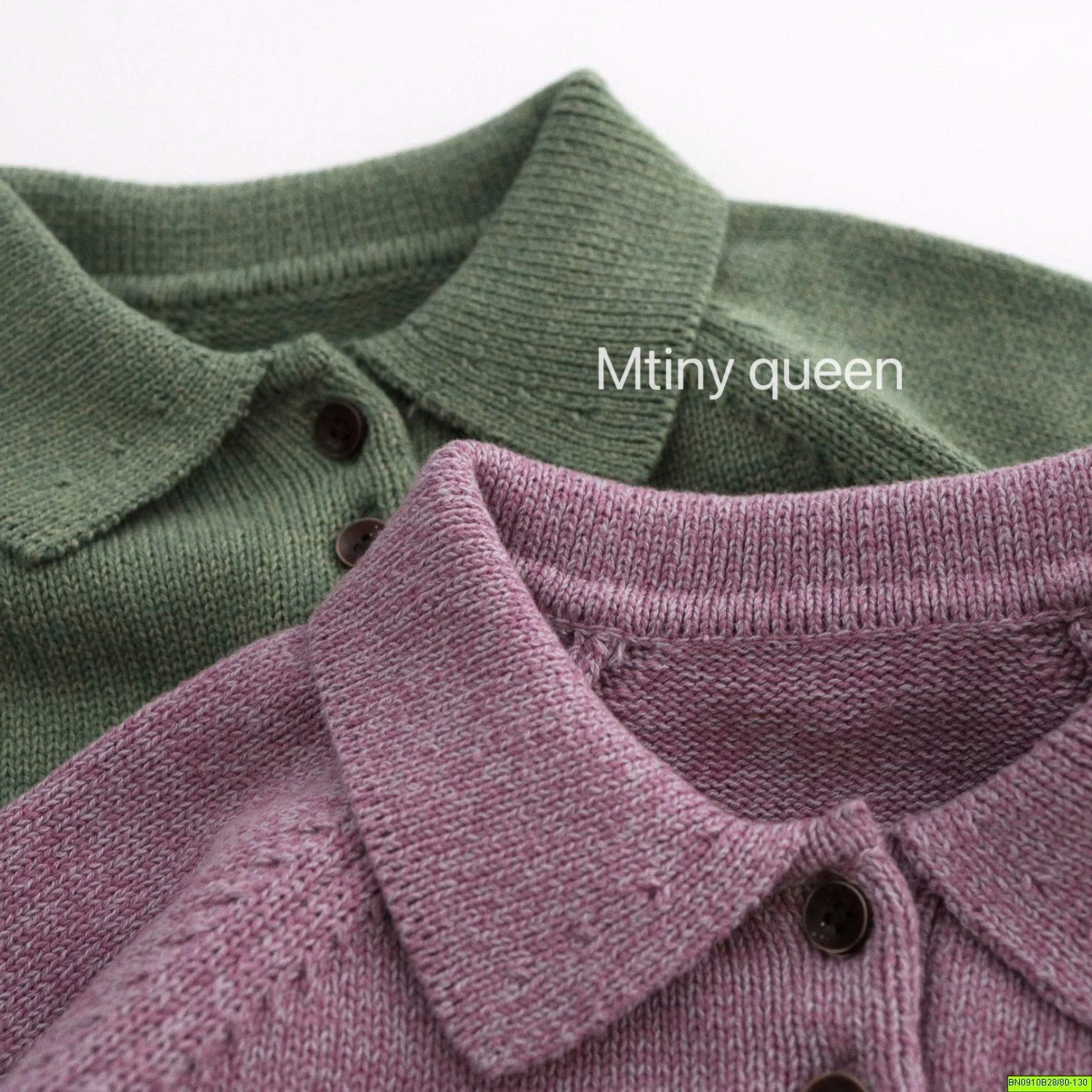 ÁO POLO LEN CÚC CỔ TRƠN MÀU   MTINY QUEEN