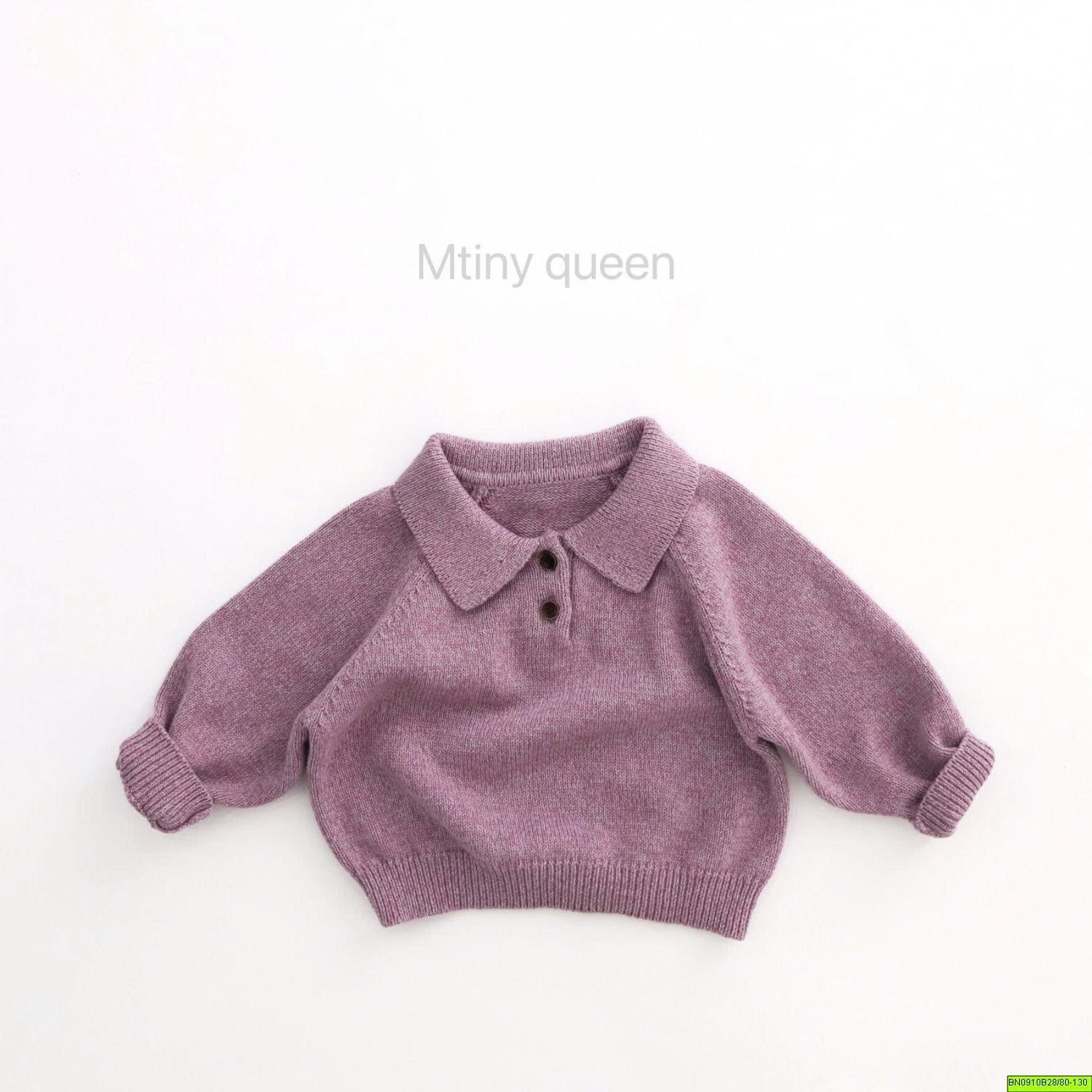 ÁO POLO LEN CÚC CỔ TRƠN MÀU   MTINY QUEEN