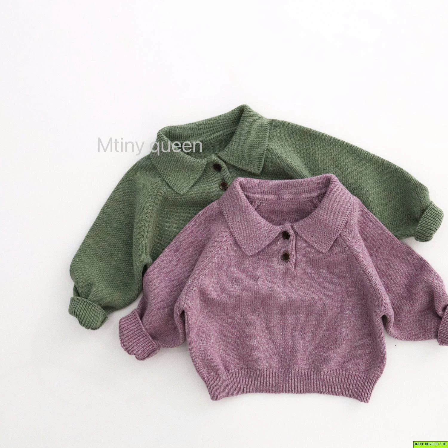 ÁO POLO LEN CÚC CỔ TRƠN MÀU   MTINY QUEEN