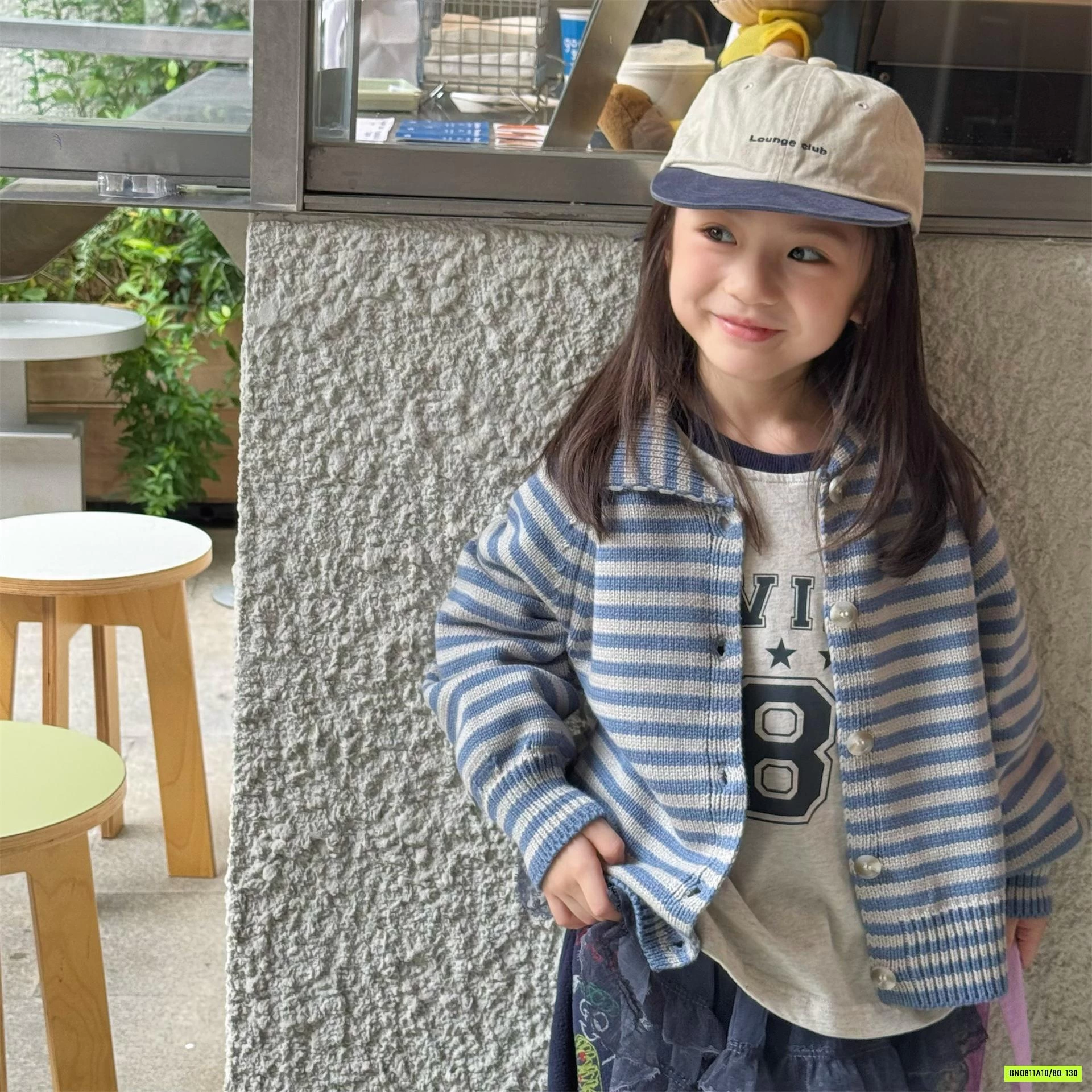 KHOÁC LEN DỆT KẺ NGANG ADBBY