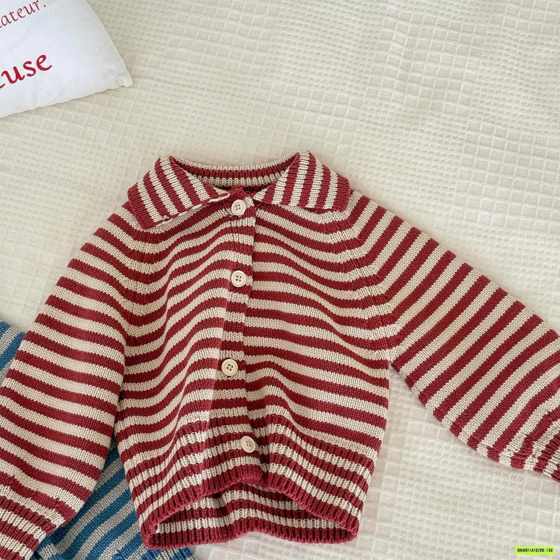 KHOÁC LEN DỆT KẺ NGANG ADBBY