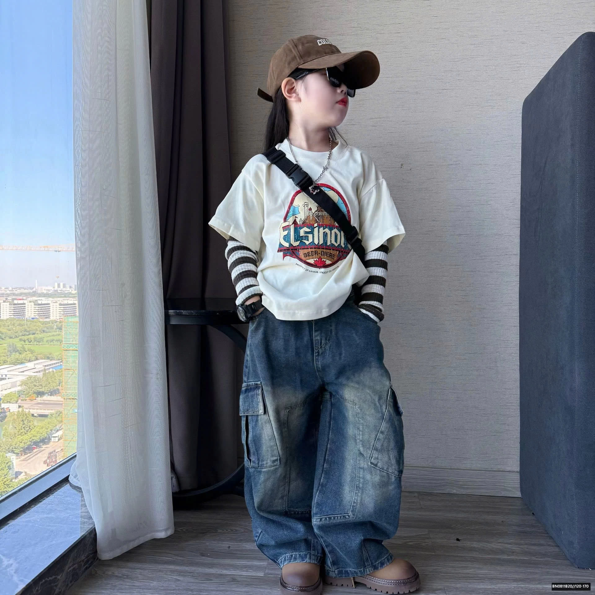 SÉT ÁO THUN TAY NỐI MIX QUẦN JEAN TÚI HỘP