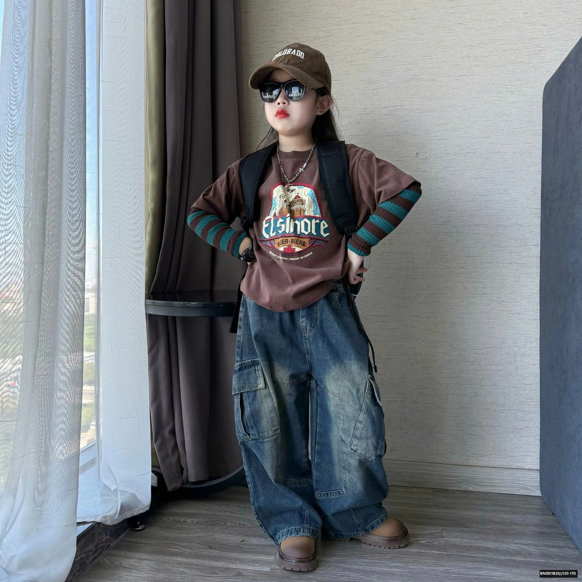 SÉT ÁO THUN TAY NỐI MIX QUẦN JEAN TÚI HỘP