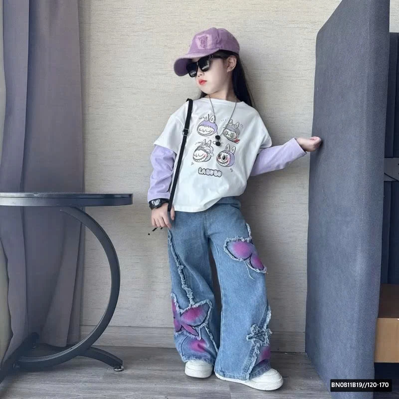 SÉT ÁO THUN LABUBU MIX QUẦN JEAN BƯỚM