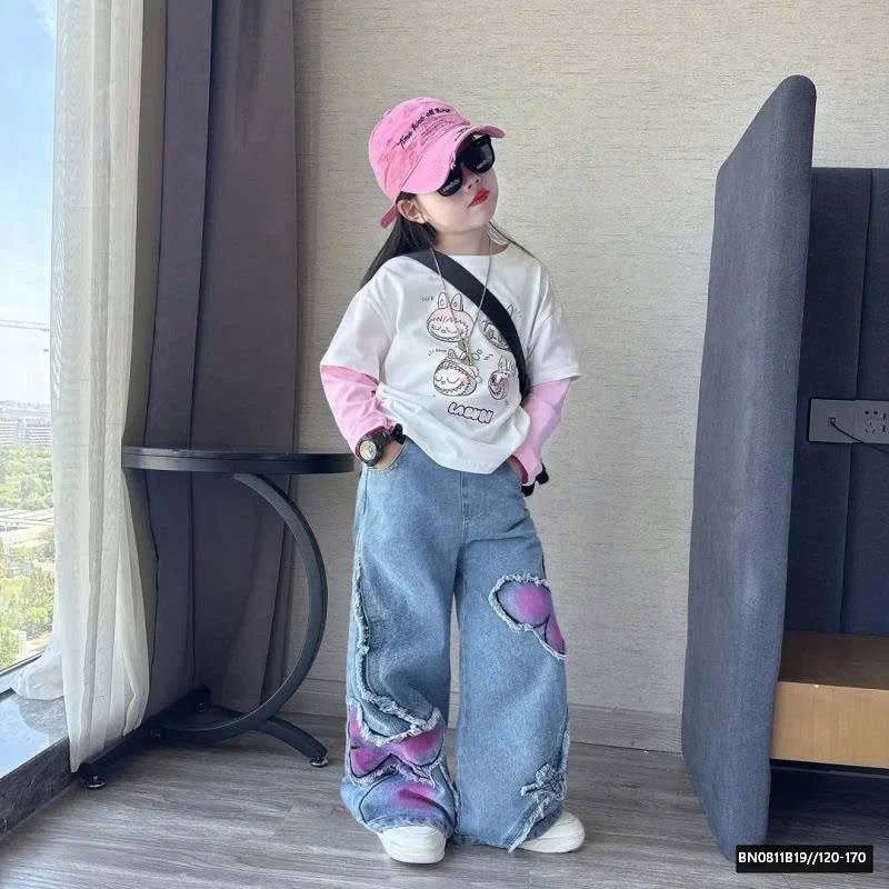 SÉT ÁO THUN LABUBU MIX QUẦN JEAN BƯỚM