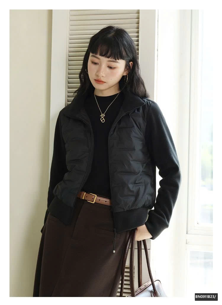 ÁO KHOÁC LÔNG VŨ PHỐI NỈ LÔNG CỪU