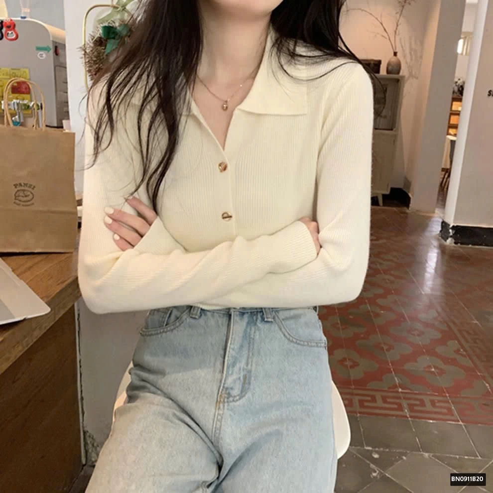 ÁO LEN NỮ CỔ BẺ