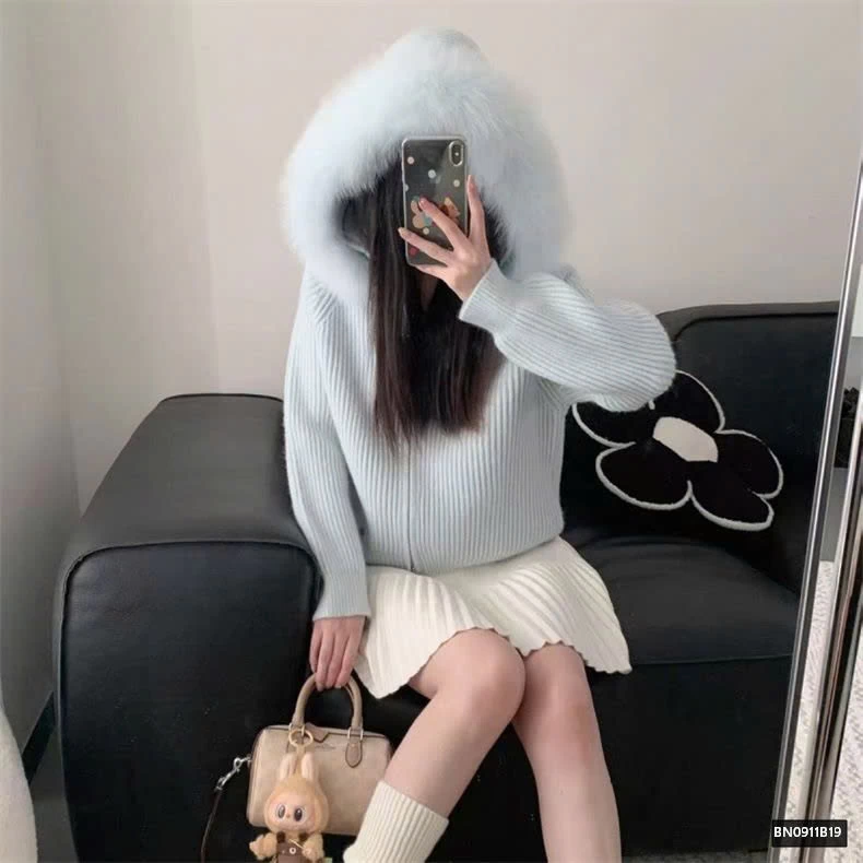 ÁO KHOÁC LEN MŨ BÔNG