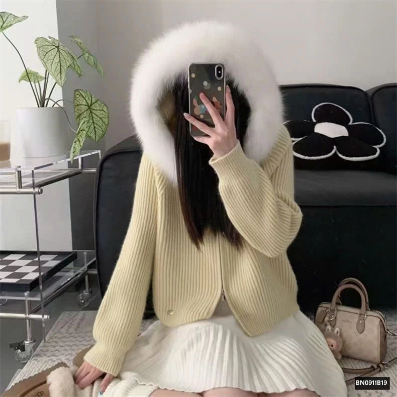 ÁO KHOÁC LEN MŨ BÔNG