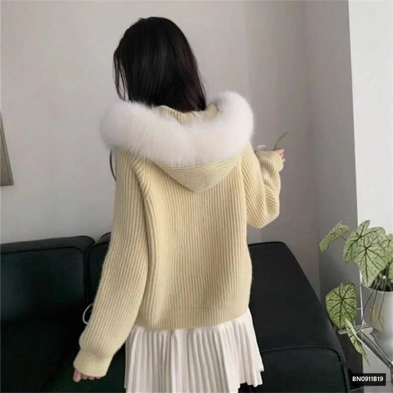 ÁO KHOÁC LEN MŨ BÔNG