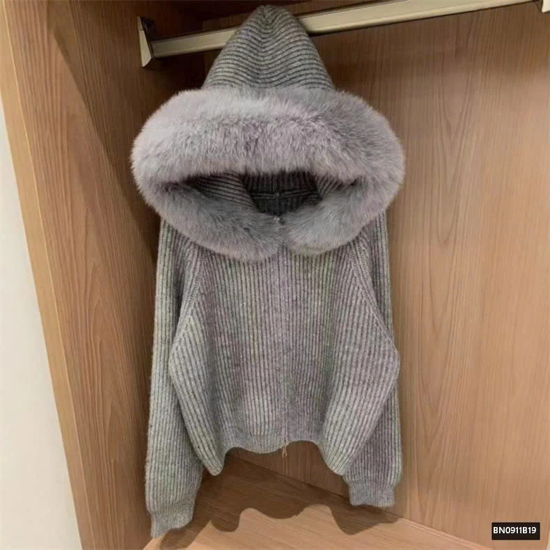 ÁO KHOÁC LEN MŨ BÔNG