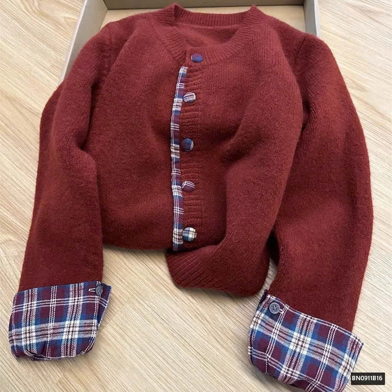 ÁO LEN PHỐI TAY CARO