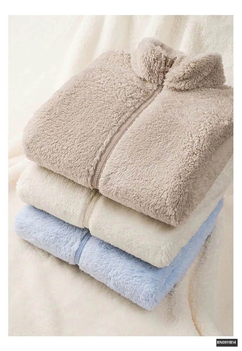 ÁO KHOÁC LÔNG TRƠN MÀU KÉO KHÓA NỮ