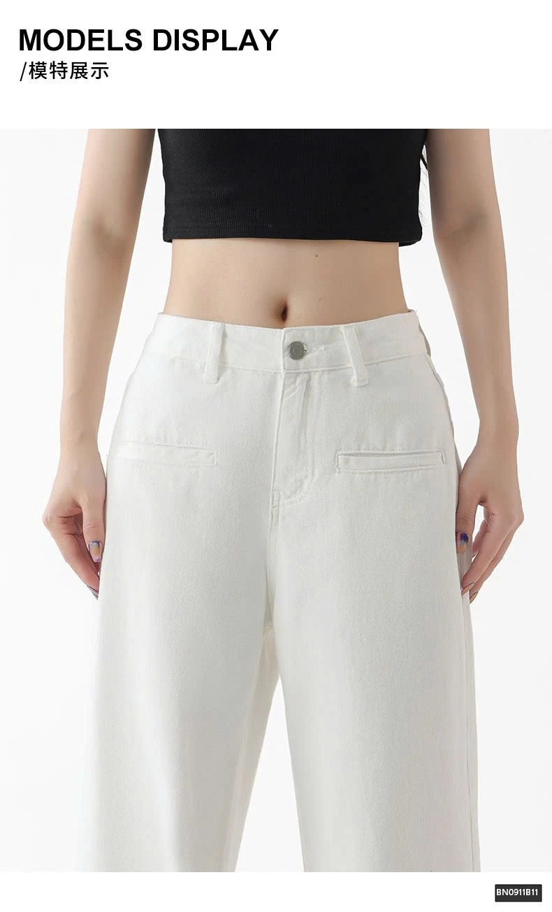 QUẦN JEAN TRẮNG  DÁNG SUÔNG