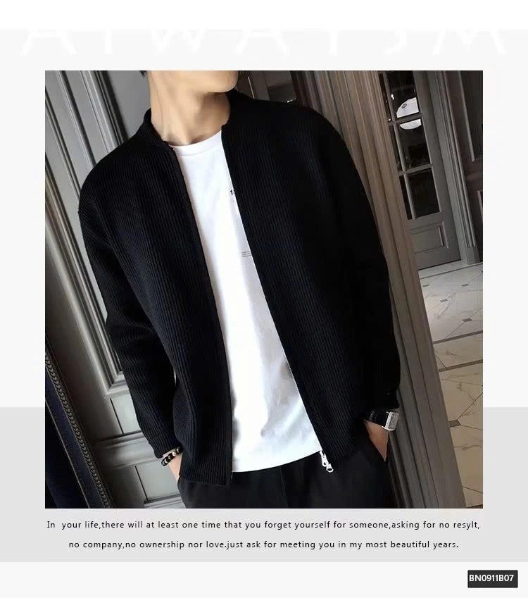 ÁO KHOÁC LEN GÂN TRƠN MÀU CỔ TRÒN