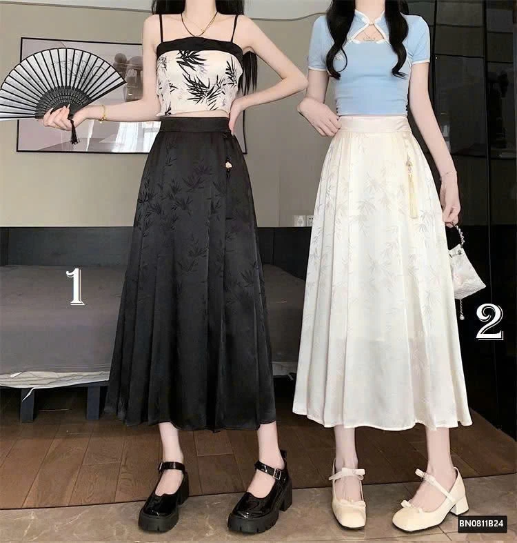 CHÂN VÁY DÁNG DÀI PHONG CÁCH TRUNG HOA