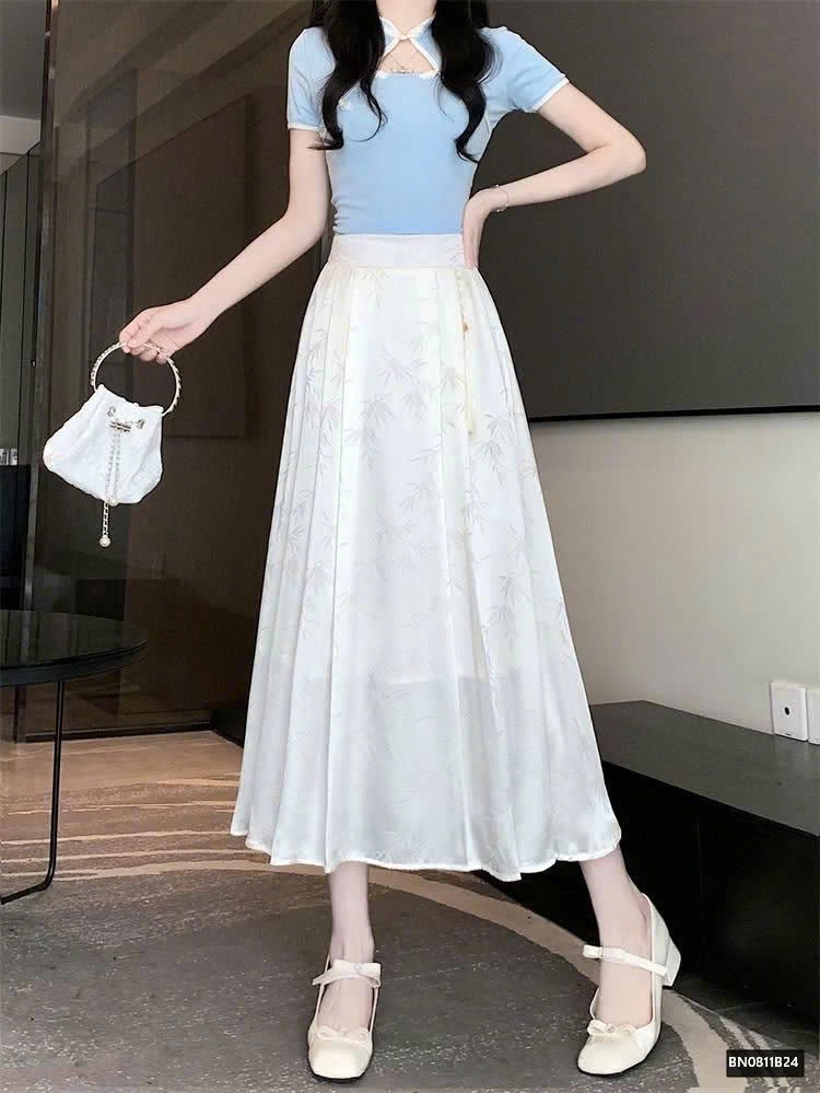 CHÂN VÁY DÁNG DÀI PHONG CÁCH TRUNG HOA