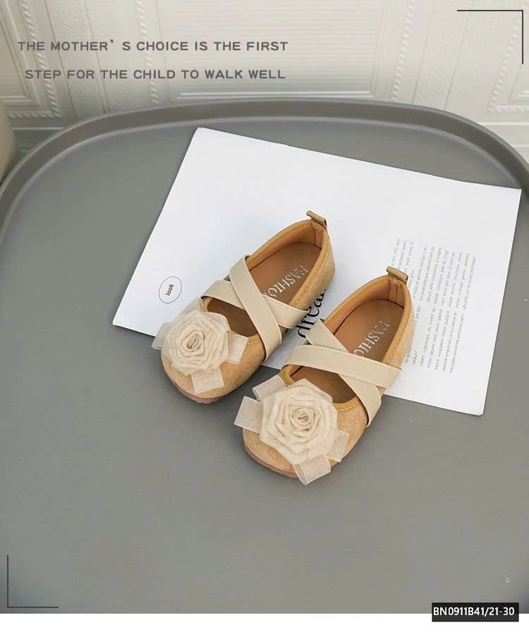 GIÀY DA LỘN ĐÍNH HOA HỒNG 3D