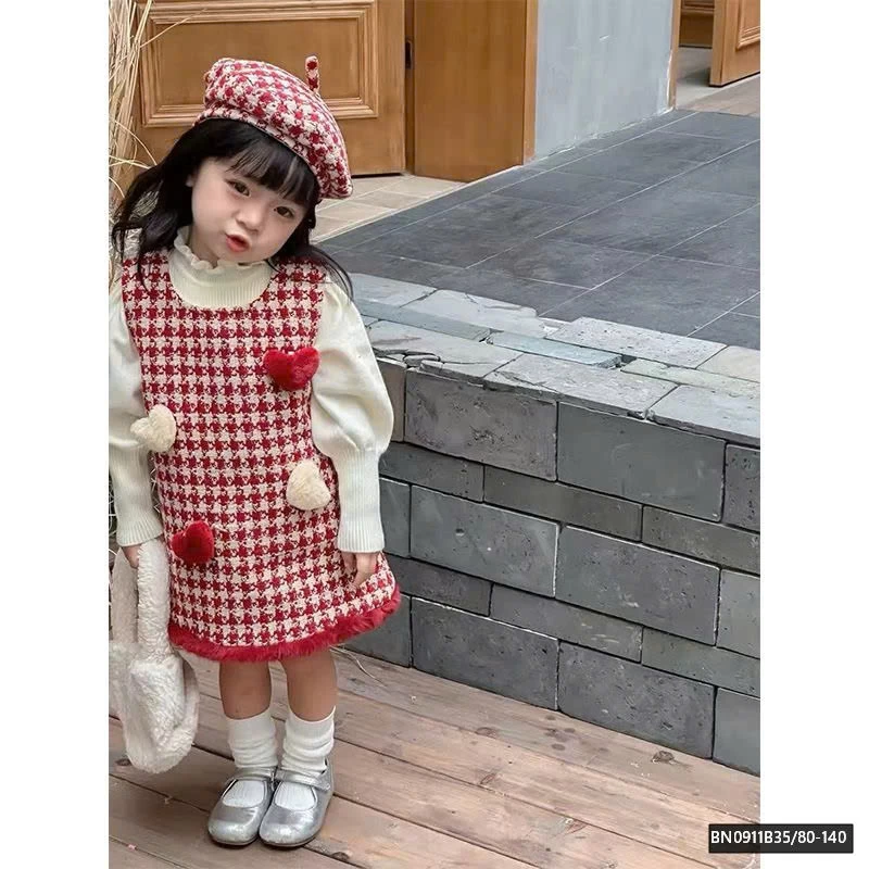 SET ĐẦM CARO GẮN TRÁI TIM CHERRYCOCO