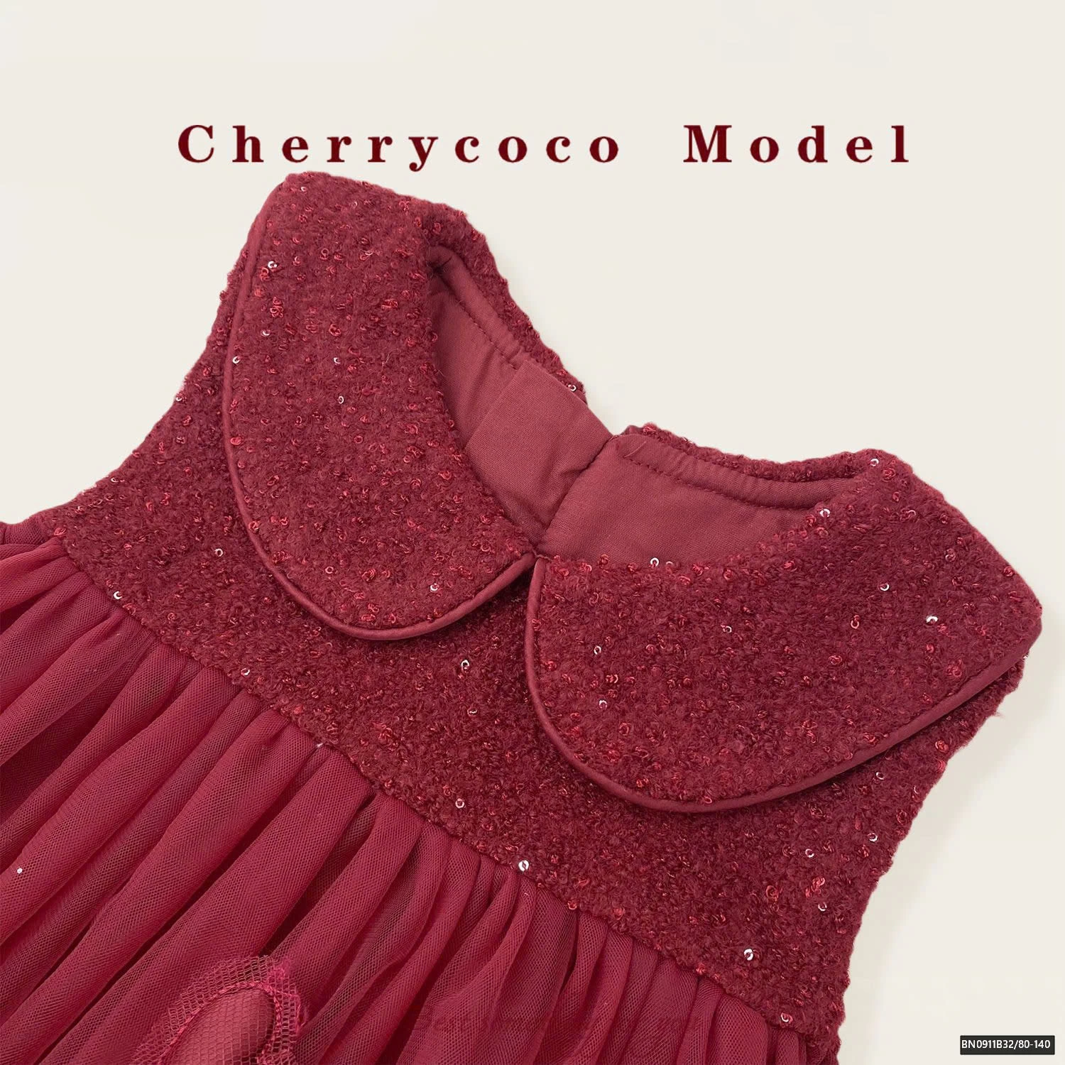 SET ÁO LEN GIỮ NHIỆT MIX ĐẦM VOAN GẮN TRÁI TIM  CHERRYCOCO