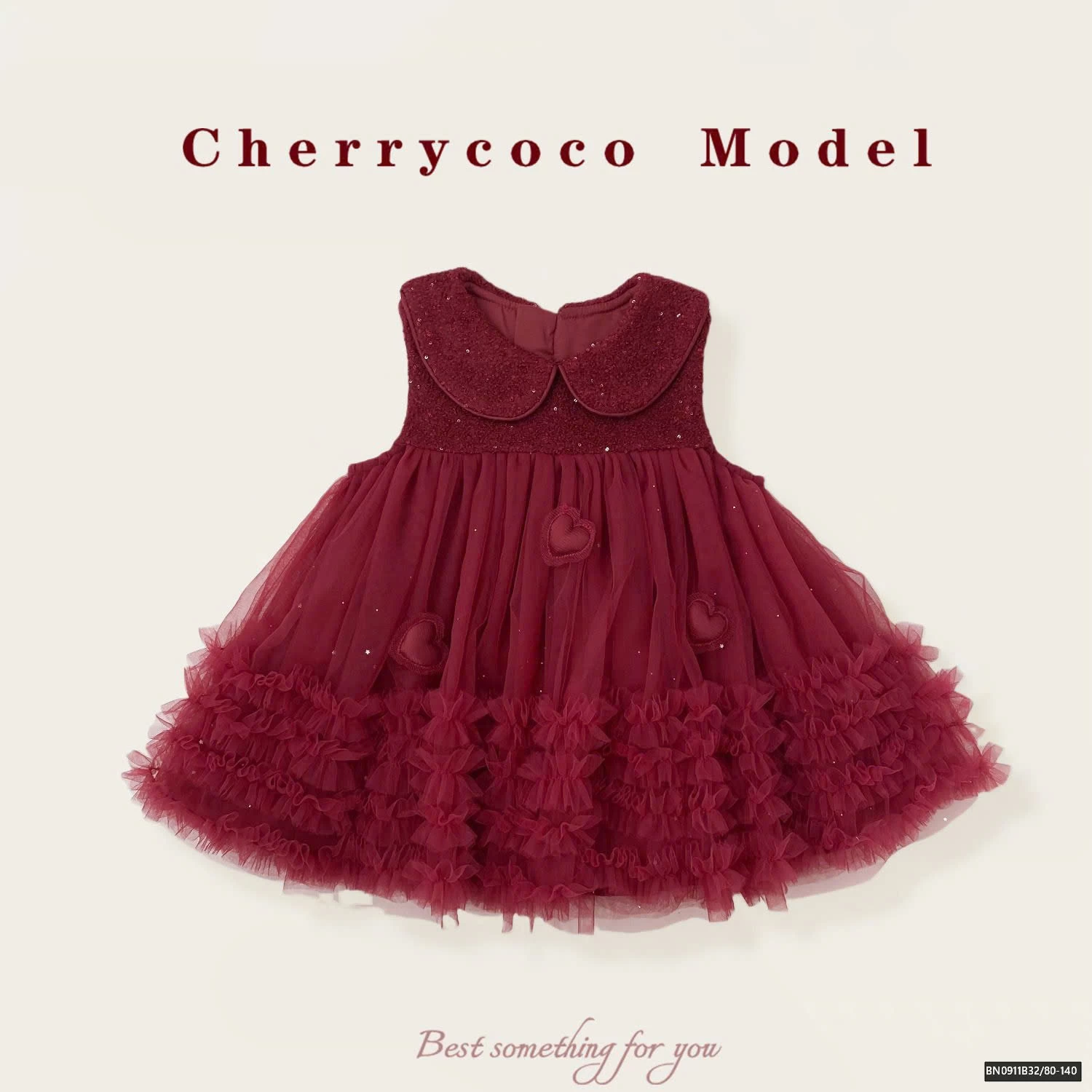 SET ÁO LEN GIỮ NHIỆT MIX ĐẦM VOAN GẮN TRÁI TIM  CHERRYCOCO