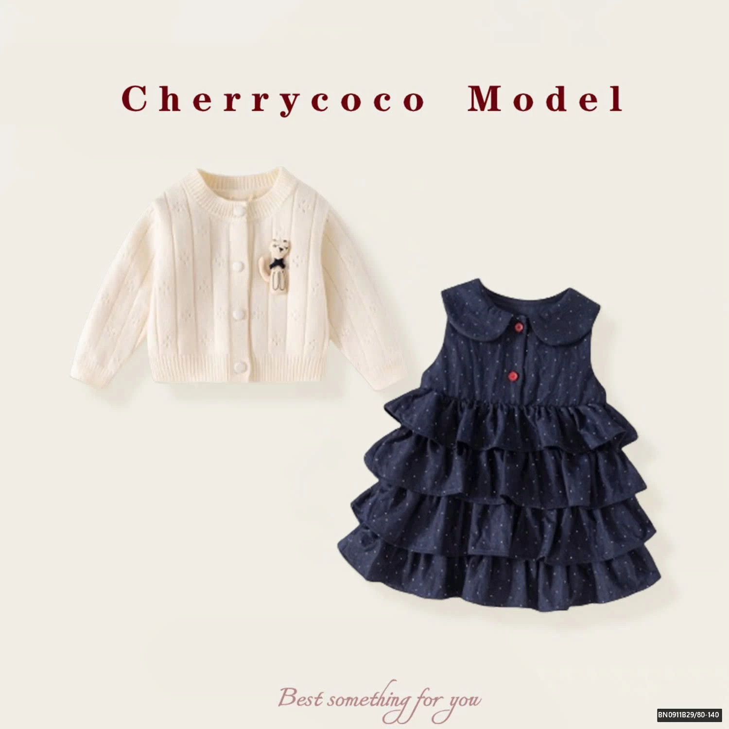 SET ÁO LEN GÂU MIX VÁY NHUNG SÁT NÁCH CHERRYCOCO