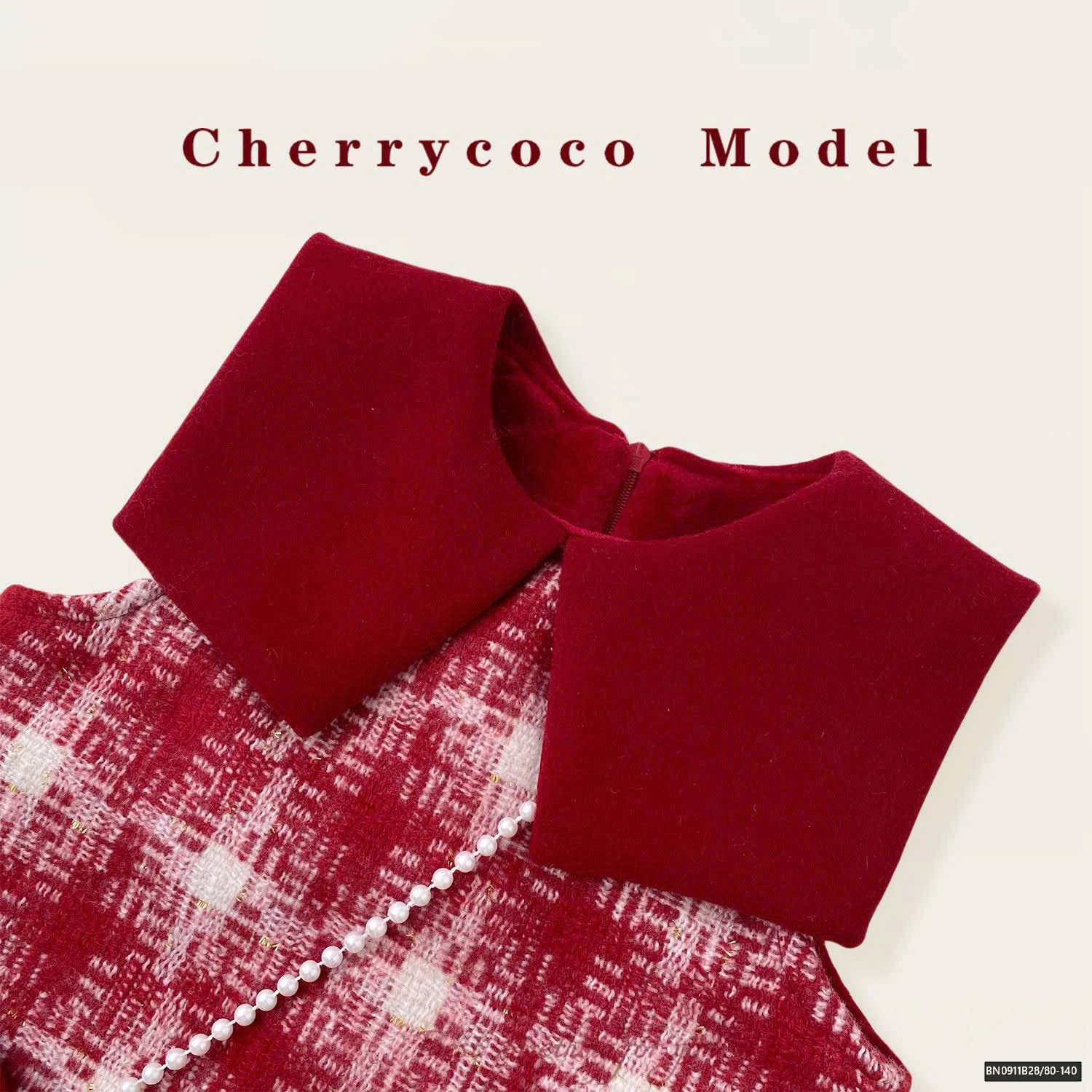 SET VÁY DẠ CARO BÉ GÁI HÃNG CHERRYCOCO