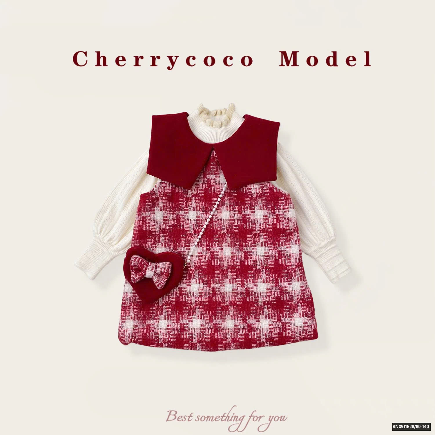 SET VÁY DẠ CARO BÉ GÁI HÃNG CHERRYCOCO