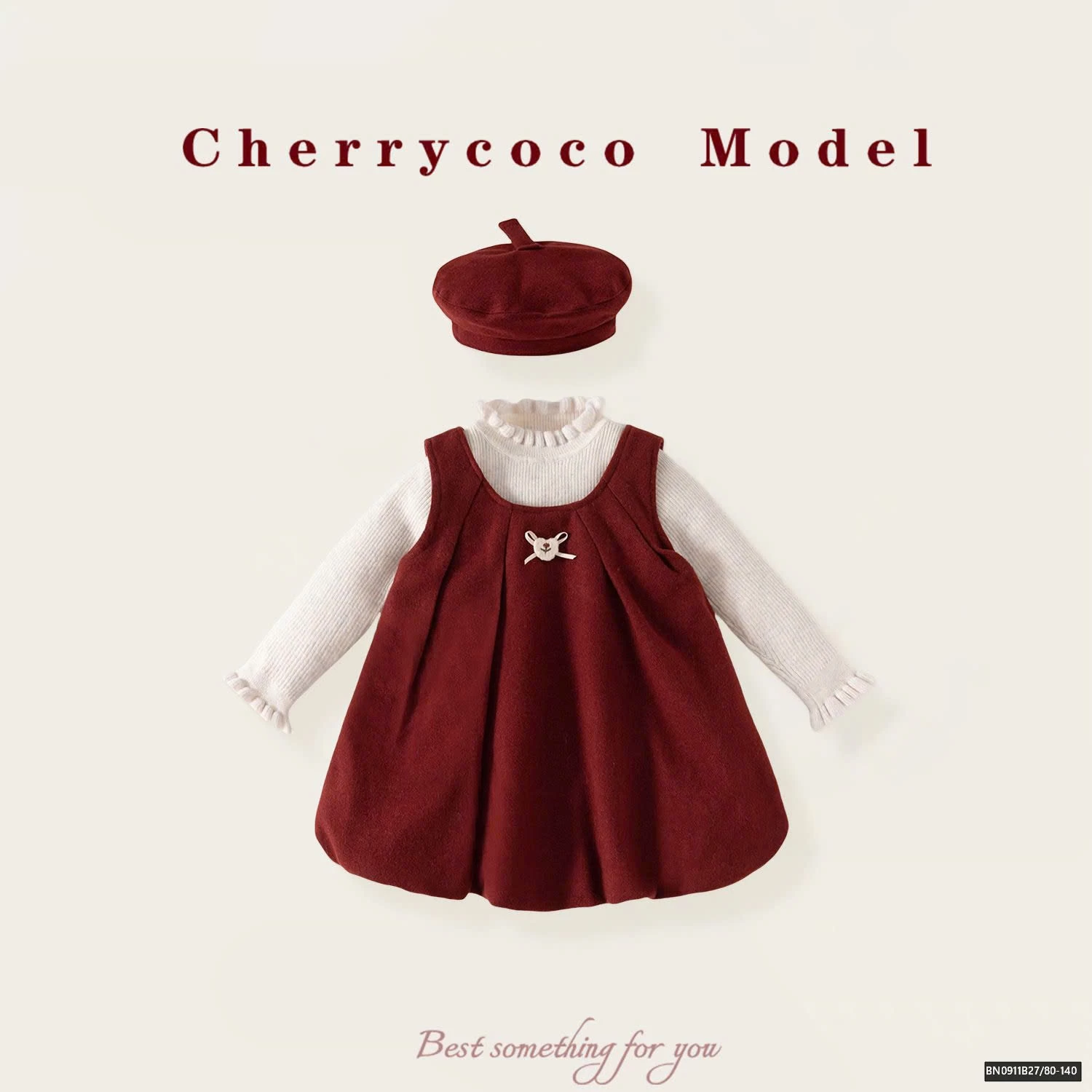 SET BỘ ÁO LEN MIX VÁY BÍ NHUNG CHERRYCOCO