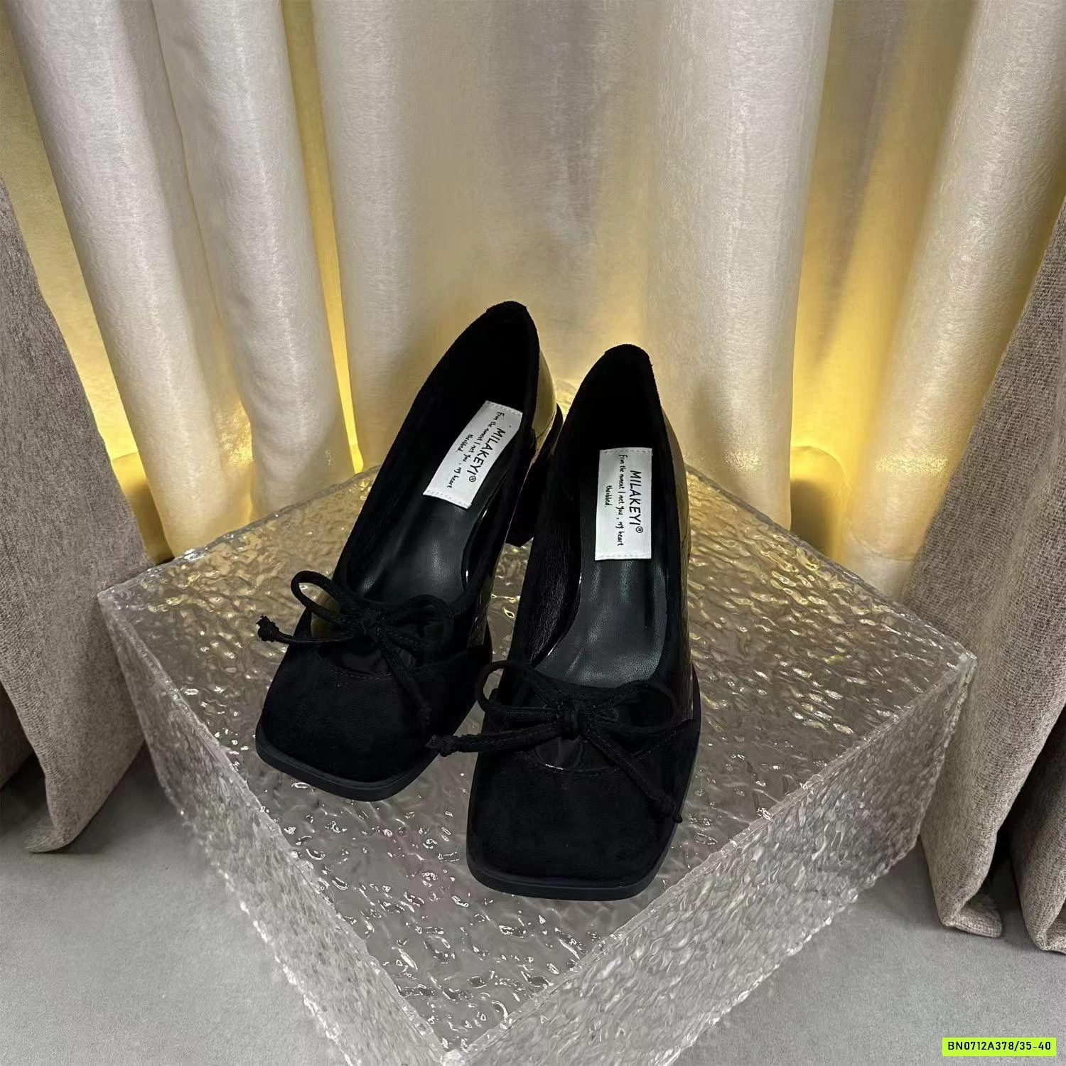 GIÀY DA LỘN MŨI VUÔNG CAO GÓT