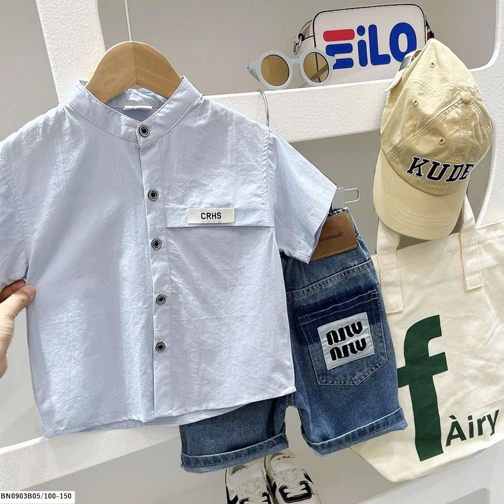 ÁO SƠ MI CỔ TRỤ CHO BÉ