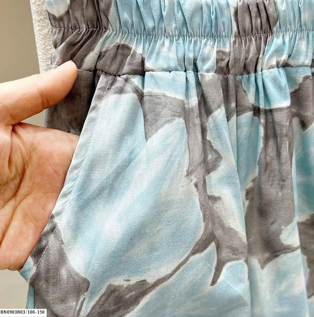 SÉT SƠ MI CỘC TAY HOA LÁ ĐI BIỂN