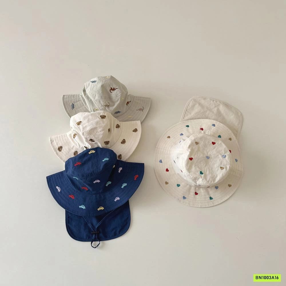 MŨ CHỐNG NẮNG KÈM VẠT CHE THÊU