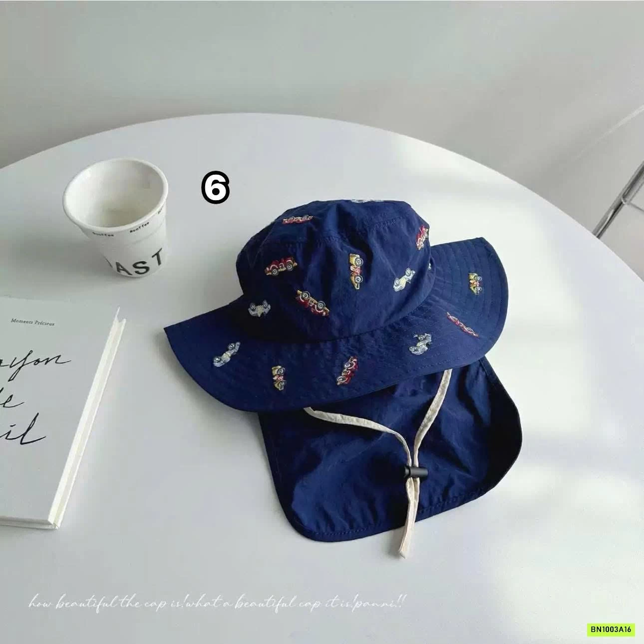 MŨ CHỐNG NẮNG KÈM VẠT CHE THÊU