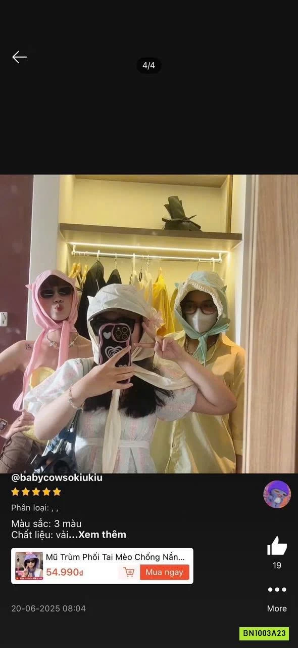 KHĂN CHỐNG NẮNG TAI MÈO KUTE