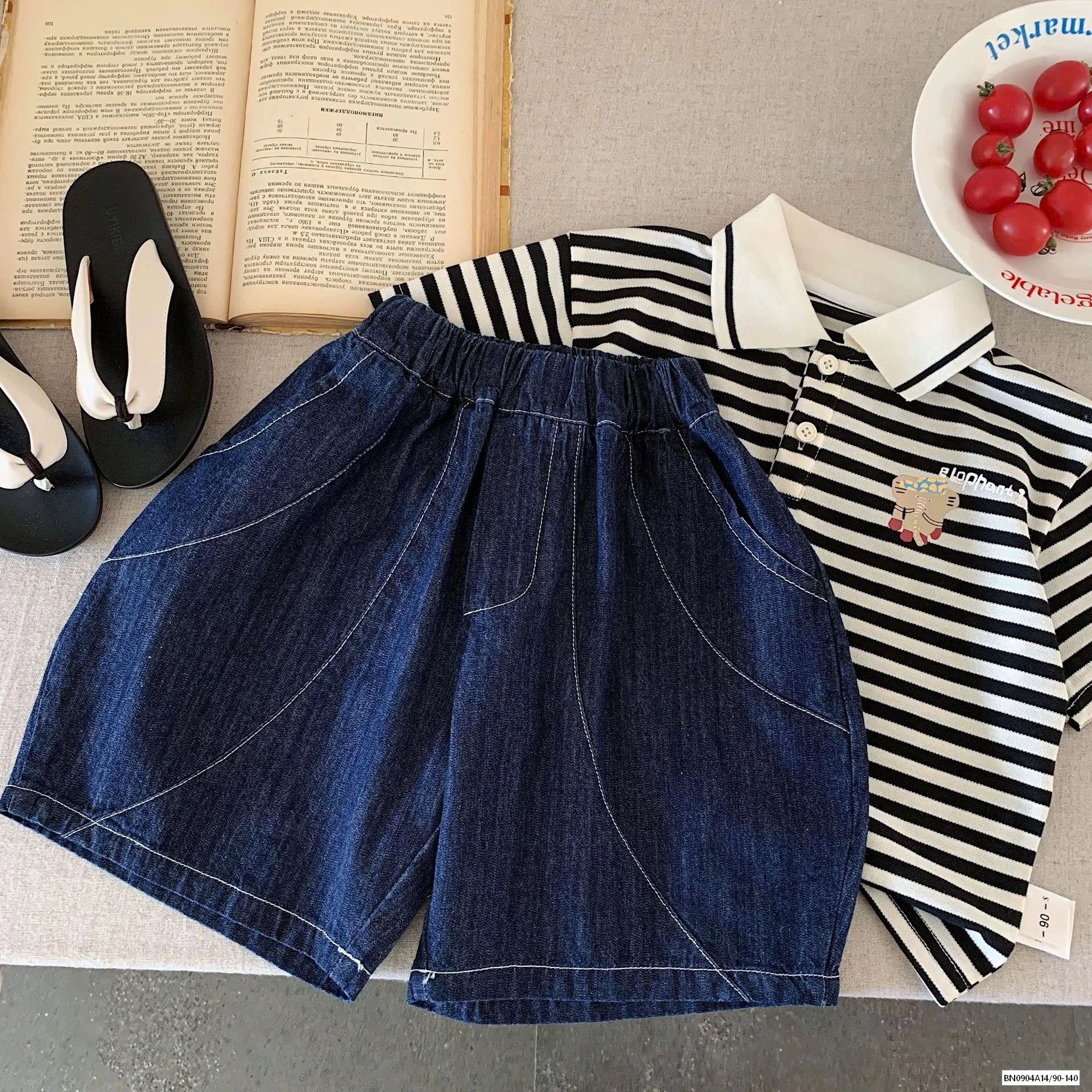 QUẦN BÍ JEANS VIỀN CHỈ NỔI