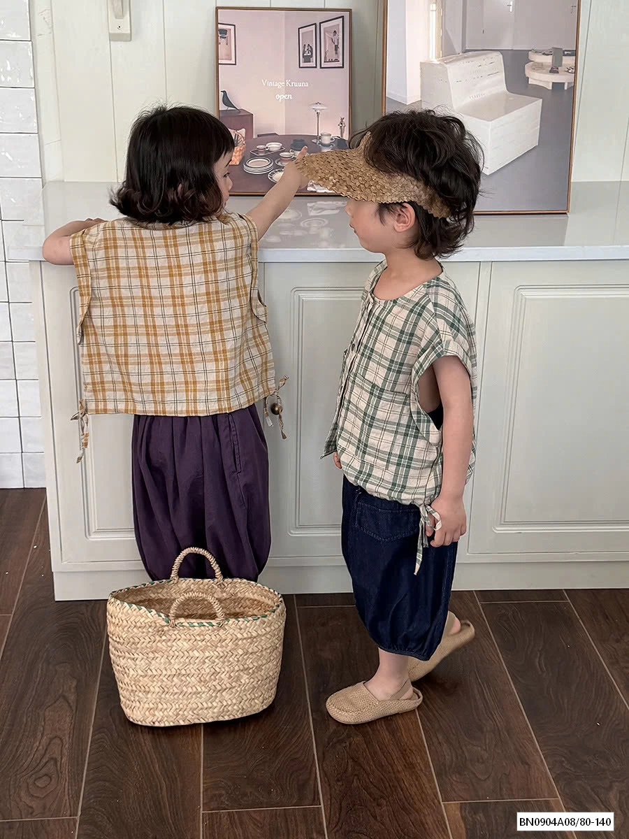 SƠ MI CARO MIX QUẦN BÍ TÚI TRƯỚC