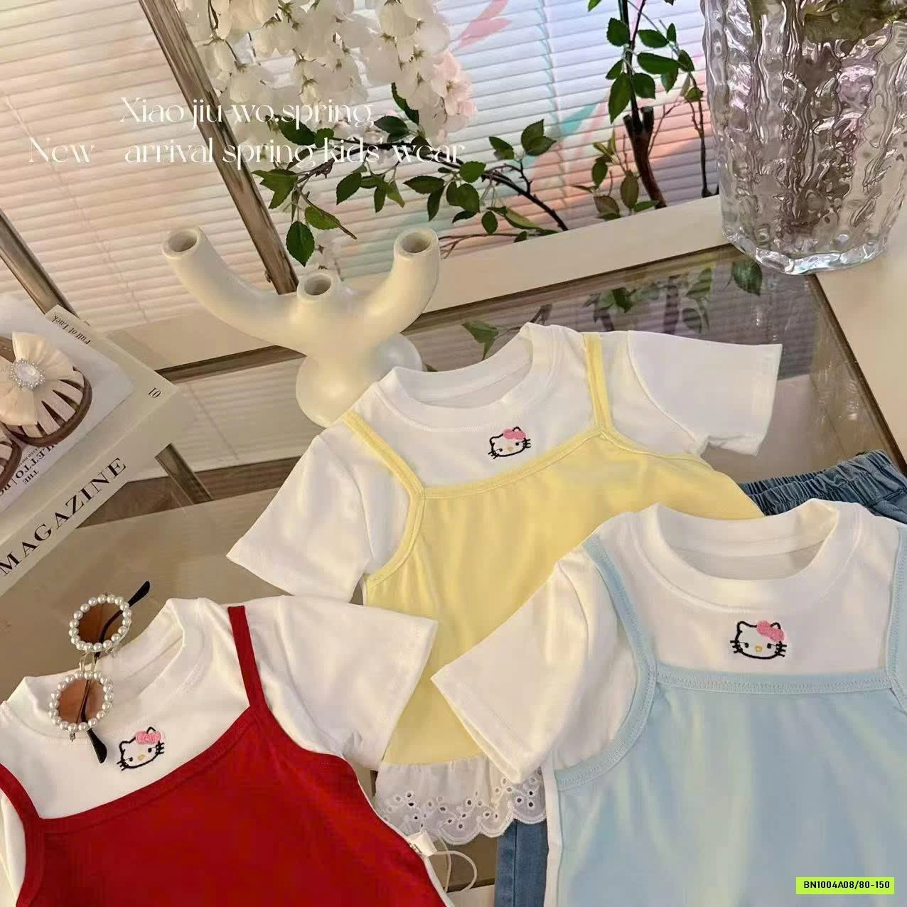 ÁO THUN GIẢ 2 DÂY PHỐI REN