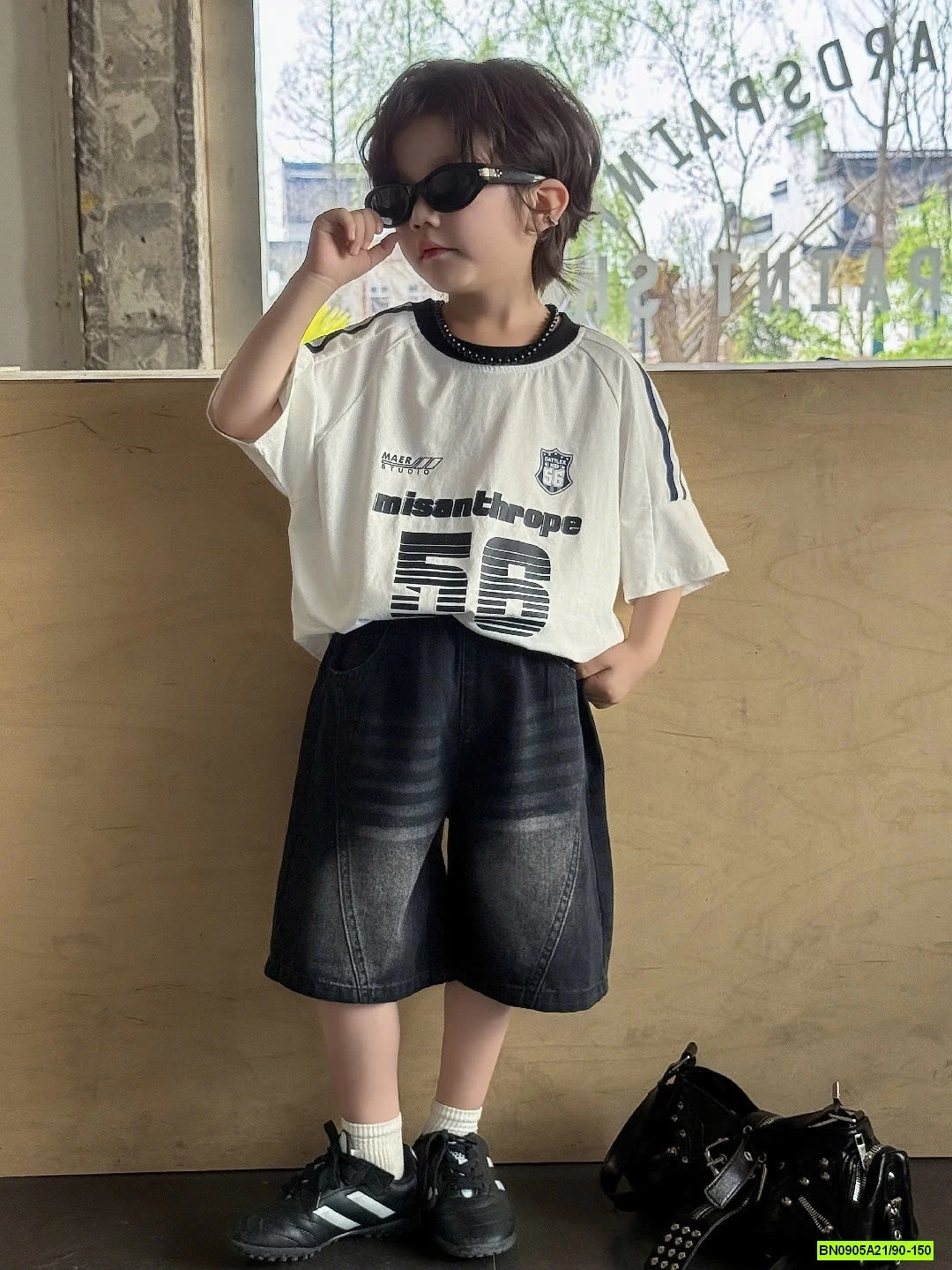 ÁO SỐ 56 MIX JEANS BẠC MÀU