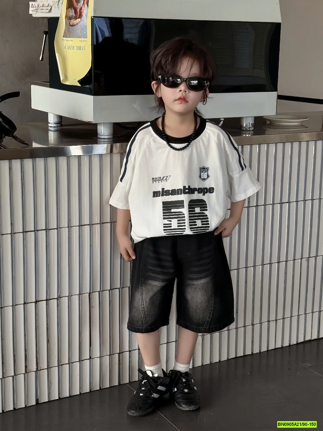 ÁO SỐ 56 MIX JEANS BẠC MÀU