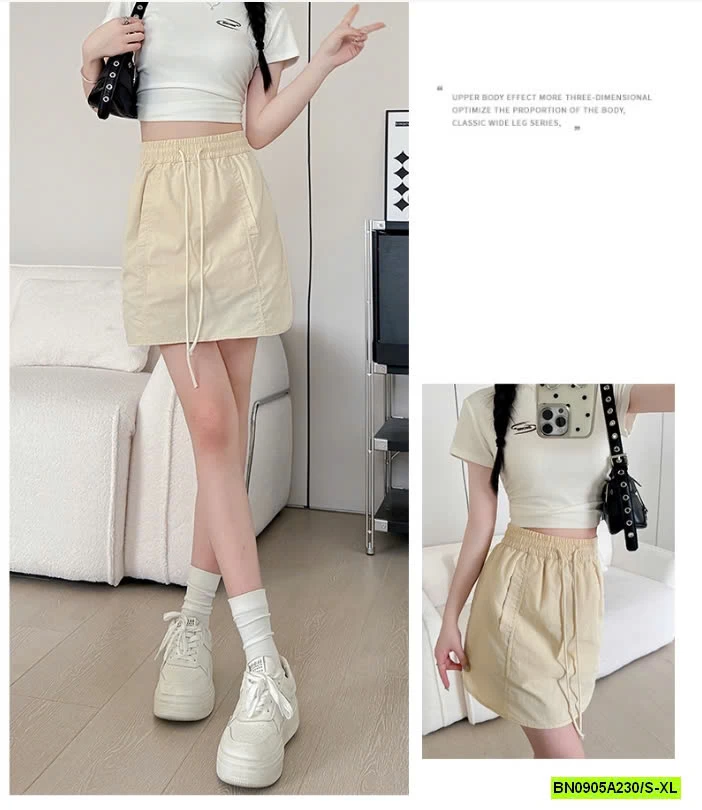 CHÂN VÁY CHỮ A CẠP CHUN